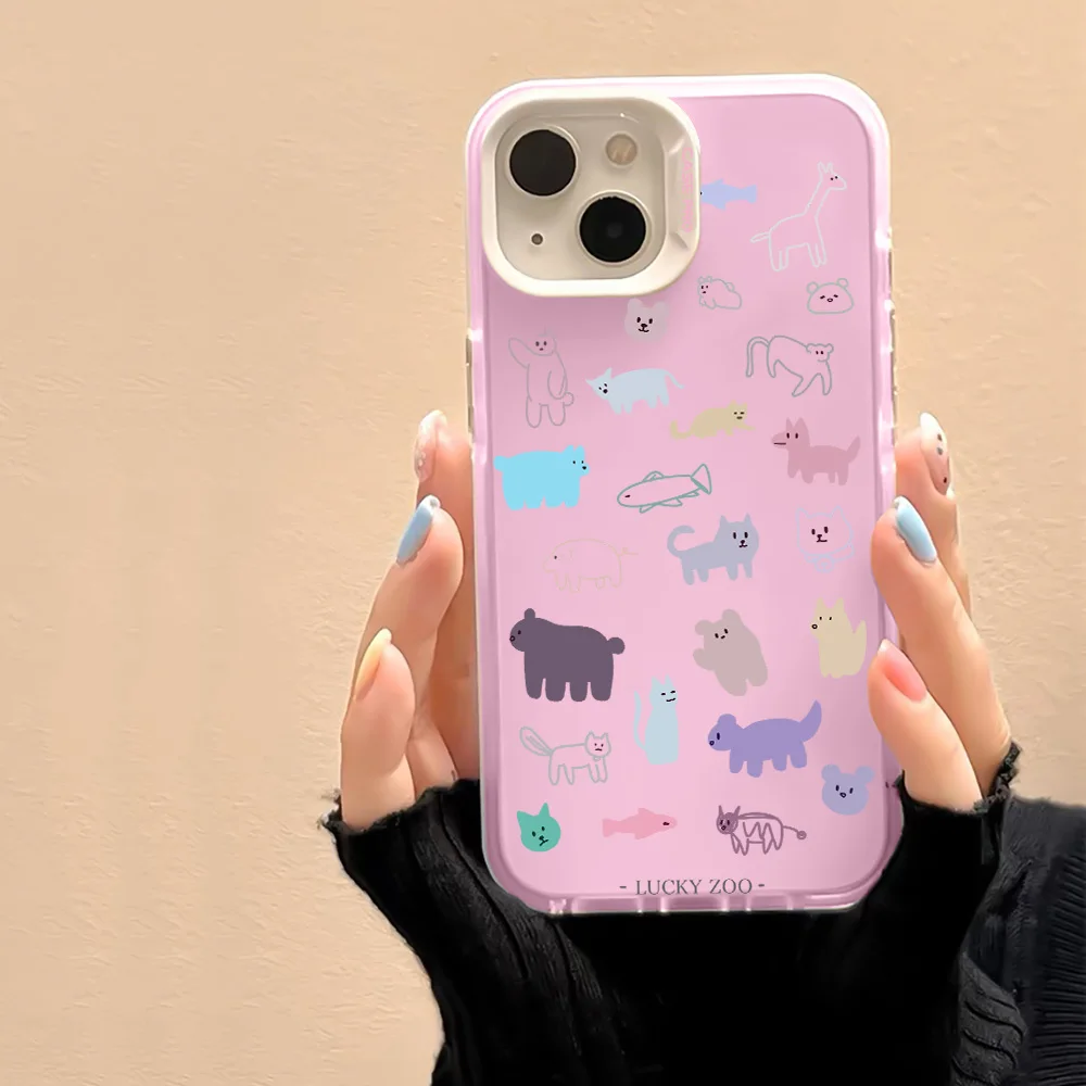 

Cartoon Dog Phone Case for IPhone 14 13 ProMax XR XS Max 7 8 Plus SE 12 11 Luxury Transparent Soft TPU Cover Protection Shell