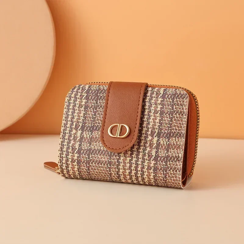 Women Short Wallet Buckle Zipper PU Leather Coin Purse Multi Card Anti Demagnetization Large Capacity Small Wallet coin purse coin wallet