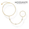 0.3 CTW Elegant Gold Moissanite Hand Chain 18K Gold Plated S925 Sterling Silver with Dazzling Stones Unique Hand Jewelry 1