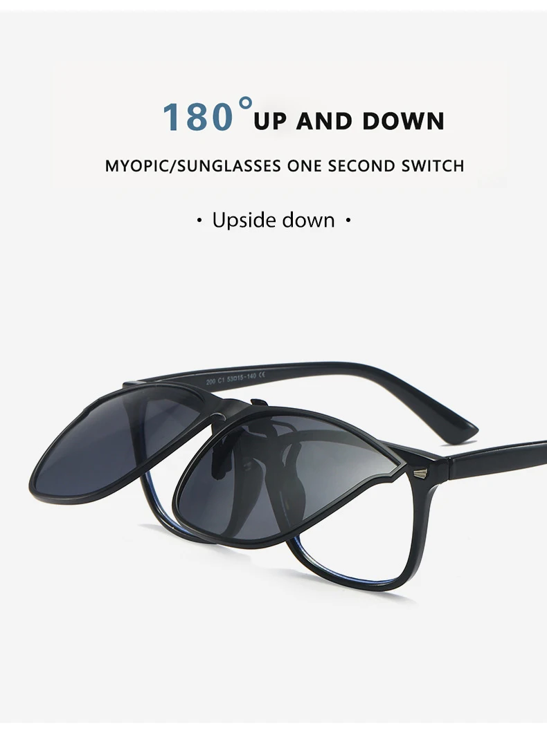Polarized Clip On Sunglasses Men Car Driver Goggles Night Vision Glasses Anti Glare Vintage Square Glasses Oculos 5