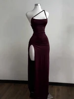 Fashion Sexy Backless Women Y2k Sling Dress Elegant Solid Color Long Evening Dresses Slim Fit Sleeveless Clothing