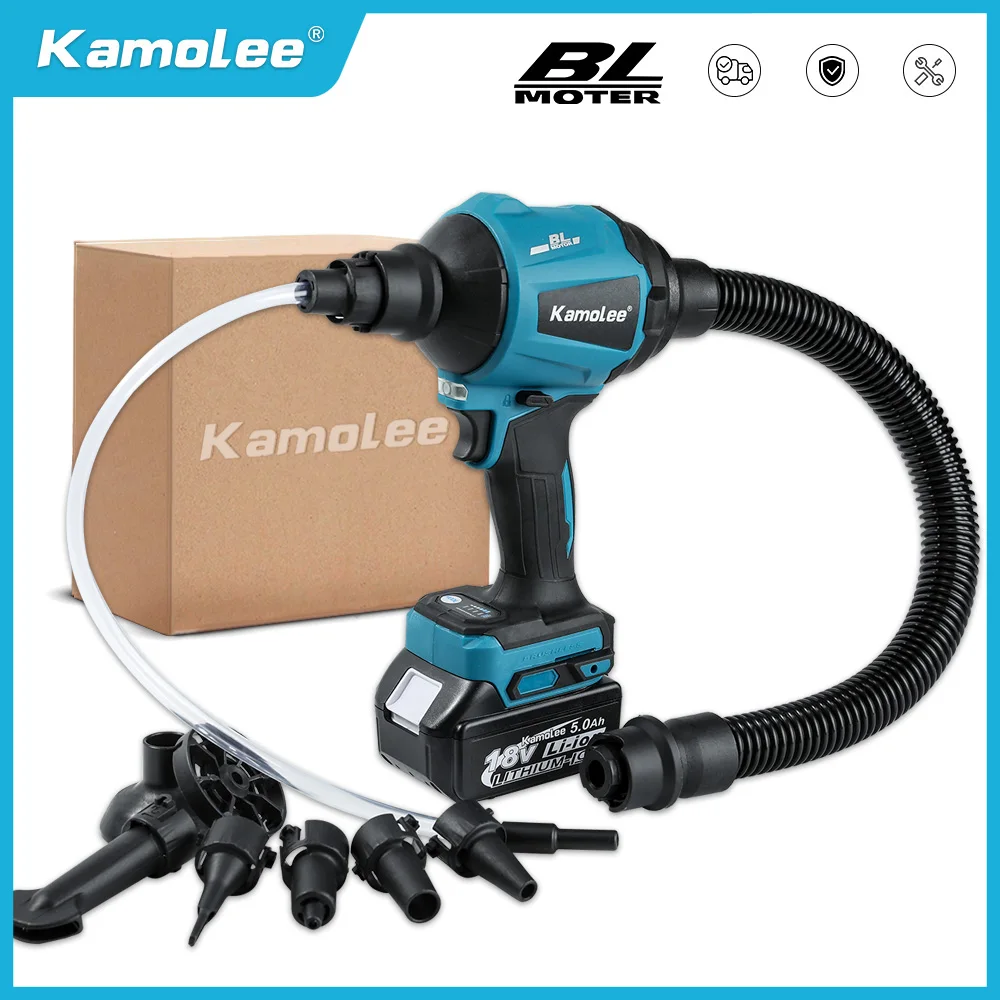 

Kamolee Brushless Air Dust Blower Lithium Electric Cordless Inflator Cleanner Dusts Vacuum Blower Fit For Makita 18V Battery