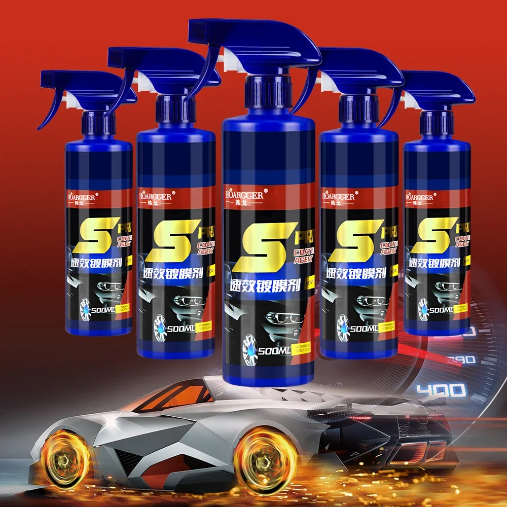 Auto Paint Coating Spray 500ml 3 In 1 Car Paint Repair Ceramic Coating Spray Quick Nano-coating Spray Wax Automotive Hydrophobic Polish Paint Cleaner