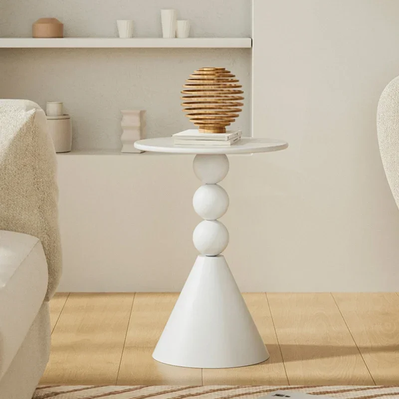 

White Round Coffee Table Living Room Designer Salon Minimalist Entryway Salon Side Small Side Table Small Space Home Furniture