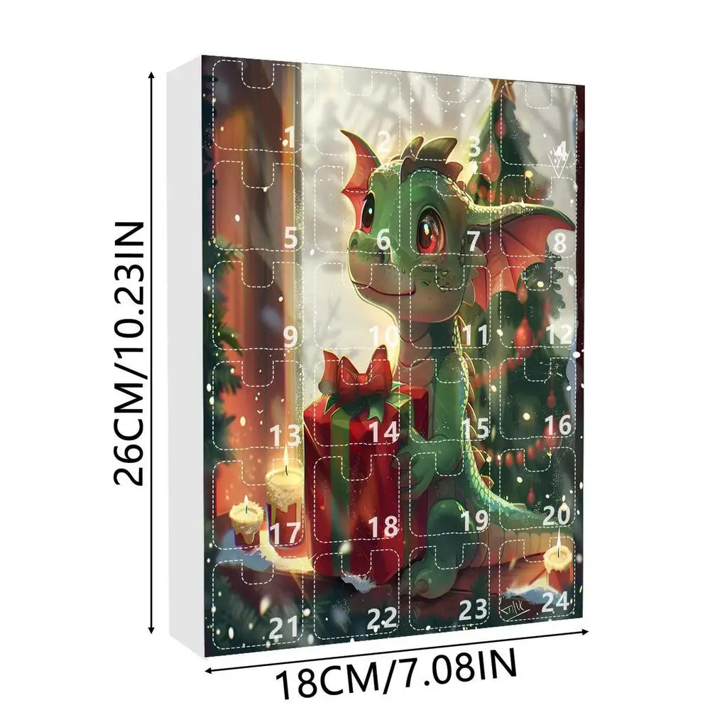 Advent Calendars  2024 Christmas Dragon Calendar  2024 Christmas Advent Acrylic Dinosaur Ornament  24 Days Christmas Calendar