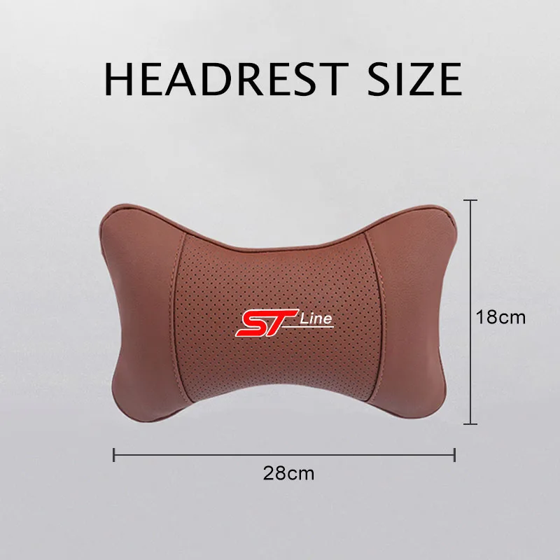 1Pcs Car Seat Headrest Auto Neck Pillow Ford STLine Focus Fiesta Puma Kuga MK2 MK3 Mustang MAX MK7 Ecosport Taurus GHIA car pillow car headrest car neck pillow