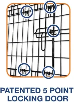 Precision Pet Products Two Door Provalue Wire Dog Crate, 42 Inch, For Pets 70-90 lbs, With 5-Point Locking System 3