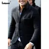 Mens Elegant Leisure Casual Knitted Blazers European Style 2024 Spring Classic Basic Jackets Men Slim Comfy Blazers Outerwear 2