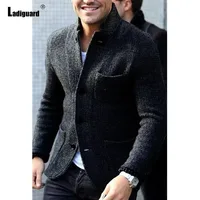 Mens Elegant Leisure Casual Knitted Blazers European Style 2024 Spring Classic Basic Jackets Men Slim Comfy Blazers Outerwear 2
