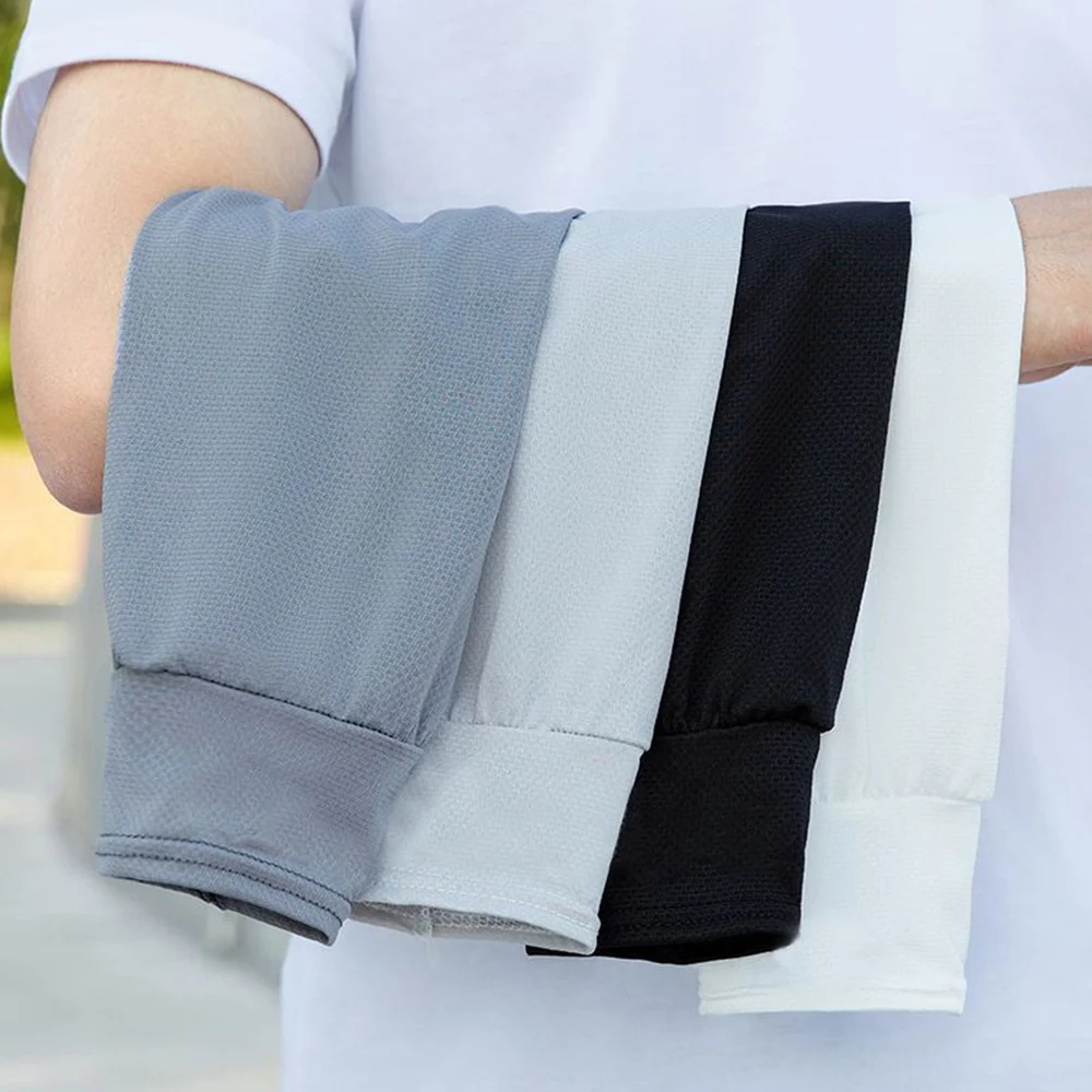 Durable UV Protection Sunscreen Ice Sleeves Loose Breathable Wear-resistant Outdoor Work Arm Warmers Men's Arm Sleeves Summer 3