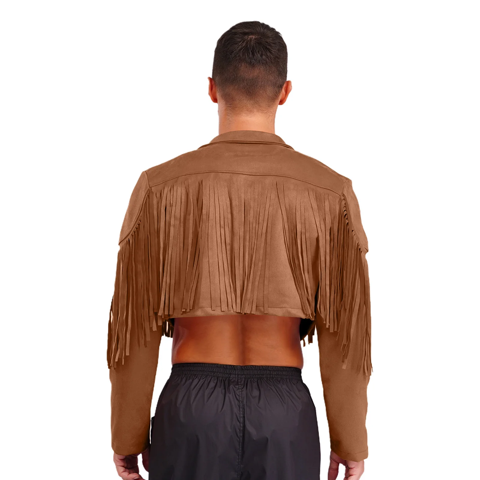 Vestes courtes en Faux daim à franges pour hommes