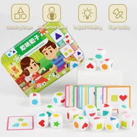 Kids Shape Dice Board Game Montessori Toys Geometric Matching Cards Memory Games Brain Thinking Social Sensory Educational Toys 2