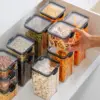 Clear Airtight Food Storage Containers with Lids, Plastic Canister for Kitchen Organizer Storage, for Flour, Sugar, Cereal, Rice 1