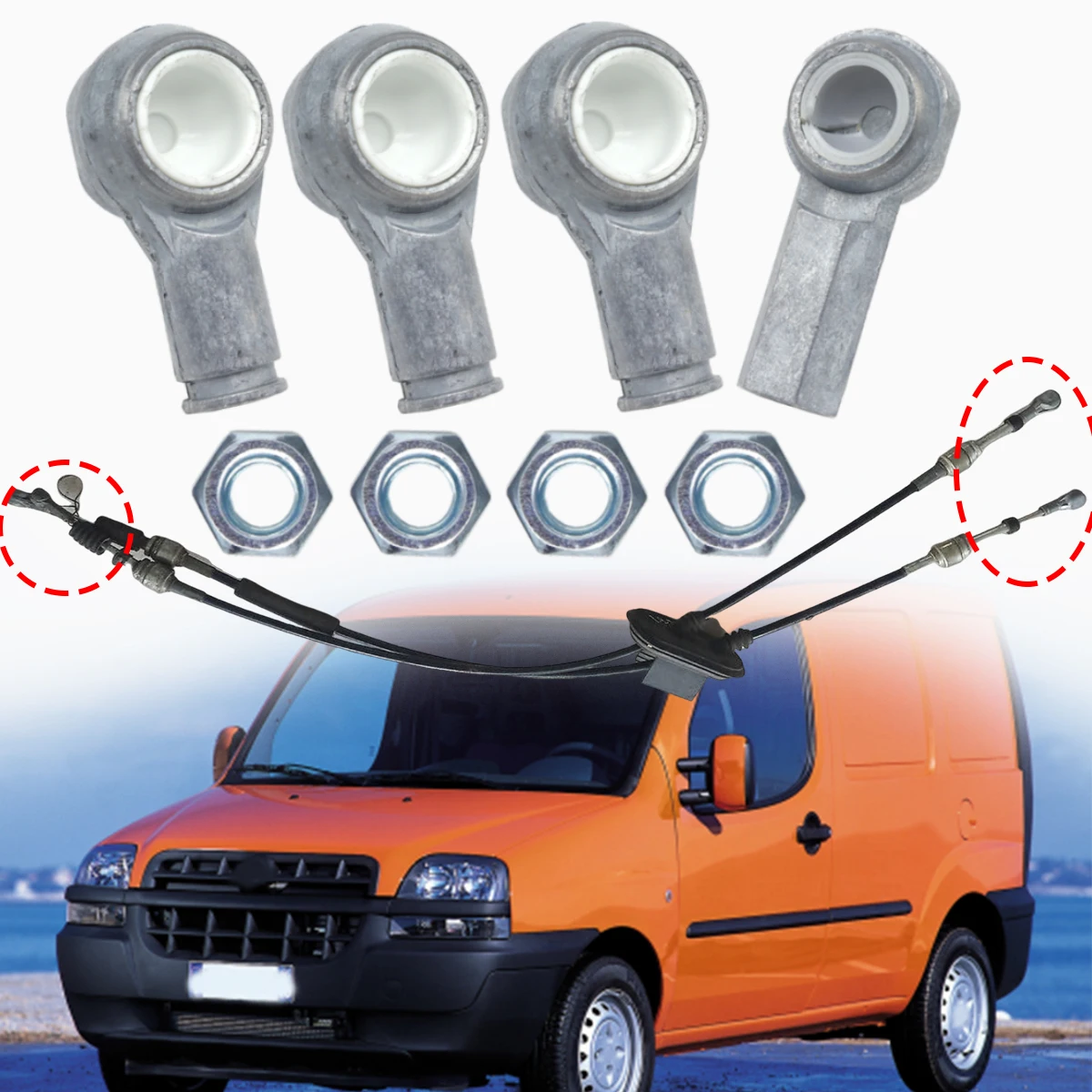 For Fiat Doblo (223) 2001-2010 Manual Gear Shift Selector Lever Linkage Cable Connect Bushing End Rod Trans Car Parts Control