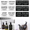 Waterproof Sticker Soap Dispenser White Black Bathroom Jar Storage Label Shower Shampoo Lotion Conditioner Bottle Stickers 5