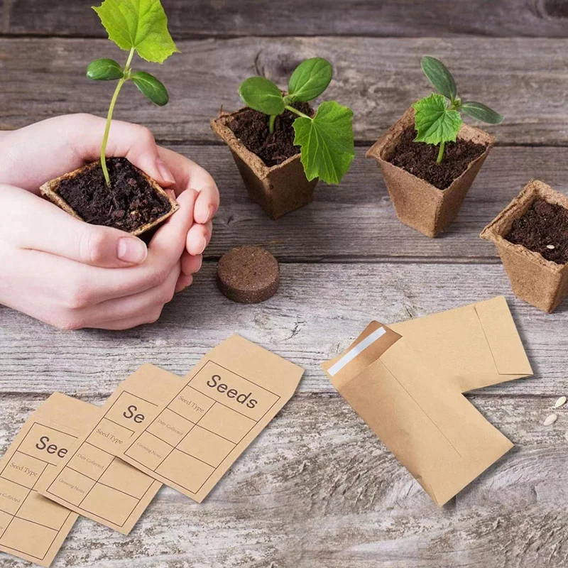 150 Pack Seed Saving Envelopes,Small Paper Envelopes For Seeds, 2.3X3.5  Inch Self Sealing Kraft Seed Packets Envelopes - AliExpress