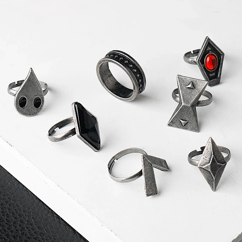 2022 Game Genshin Impact Hu Tao Ring Cosplay Accessories Rings Set Props Project Characters Anime Metal Ring Gift For Unisex - Image 3