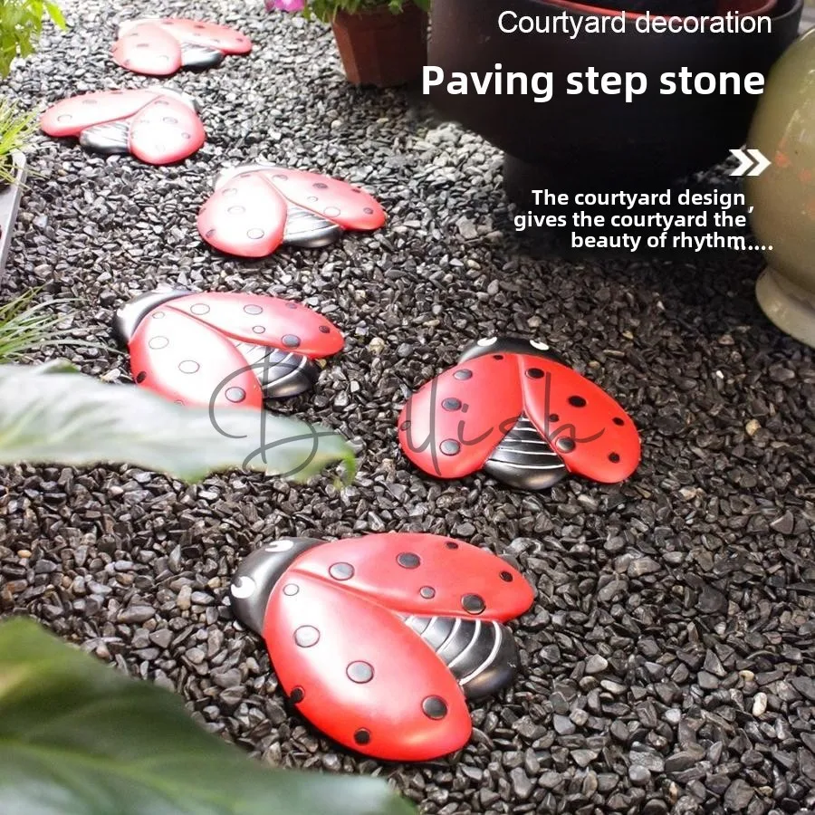 Outdoor villa courtyard sub ladybird stepping stone garden layout paving non-slip stepping stone