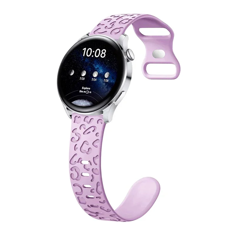 Leopard Engraved Silicone Sport Band - 20mm