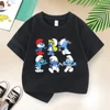 Summer Cotton Baby T-shirt Kids Smurf Cartoon Short Sleeve Boys Girls Clothing Casual Street Creative Short Sleeve Ages 3-12 2