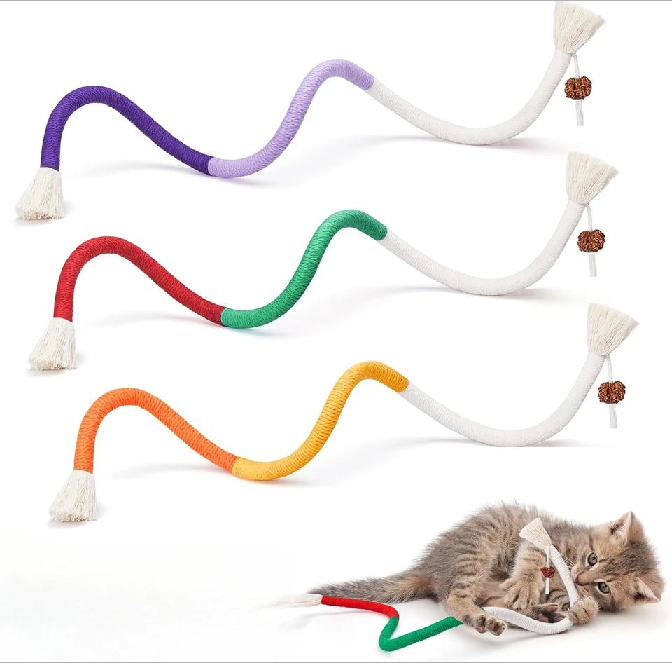 Natural Catnip Chew Ropes for Kittens 3Pcs