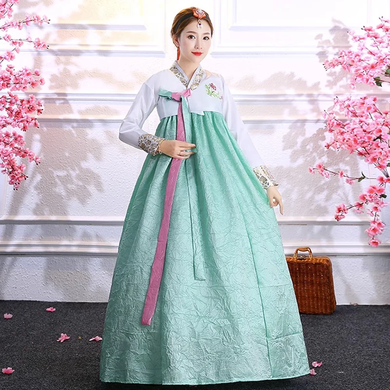 Sequined Korean Traditional Costume Hanbok Female Korea Palace Costume ...