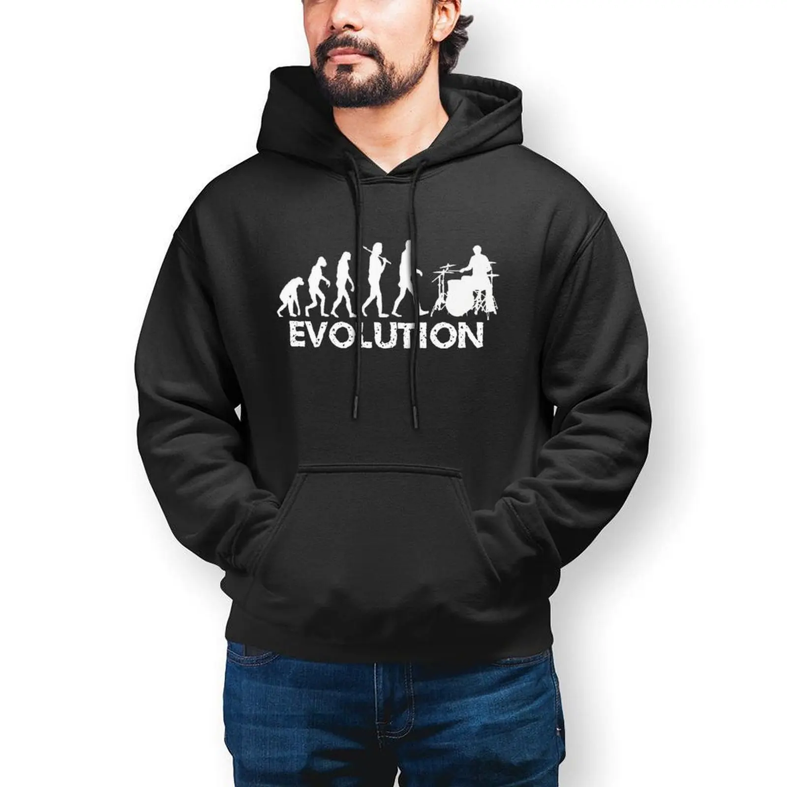 

Evolution Male Drummer Casual Hoodies Unisex Funny Evolution Harajuku Pullover Hoodie Autumn Loose Design Sweatshirts Clothing