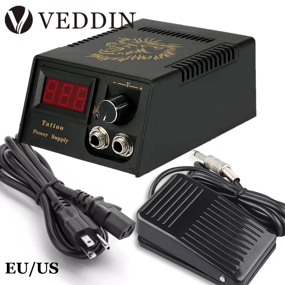 Professional Tattoo Power Supply Kit Digital LCD Screen Power Supply Foot Pedal for Rotary Coil Tattoo Gun Machines Supplies m vave dig reverb digital reverb guitar effect pedal