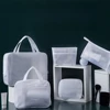 Traveling Essentials Goods Organizer Bags PVC Waterproof Toiletry Wash Handbag Portables Mesh Fabric Home Versatile Storage Box 4