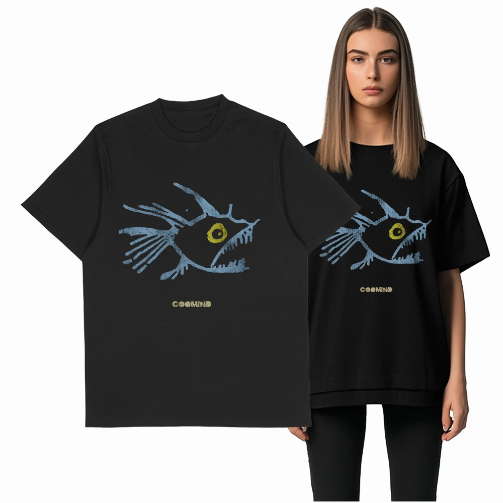 Coolmind U0168 100% Baumwolle Fisch-Print Exklusives Grafik Unisex T-Shirt Große Größen Cooles Herren T-Shirt O-Ausschnitt T-Shirt Herren Tee Shirts – Detail 5