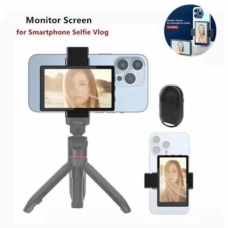 Kingma 스마트폰 브이로그 셀카 모니터 스크린, 마그네틱 휴대폰 후면 카메라 사용, 셀카 브이로그 라이브 스트림, 안드로이드 아이폰