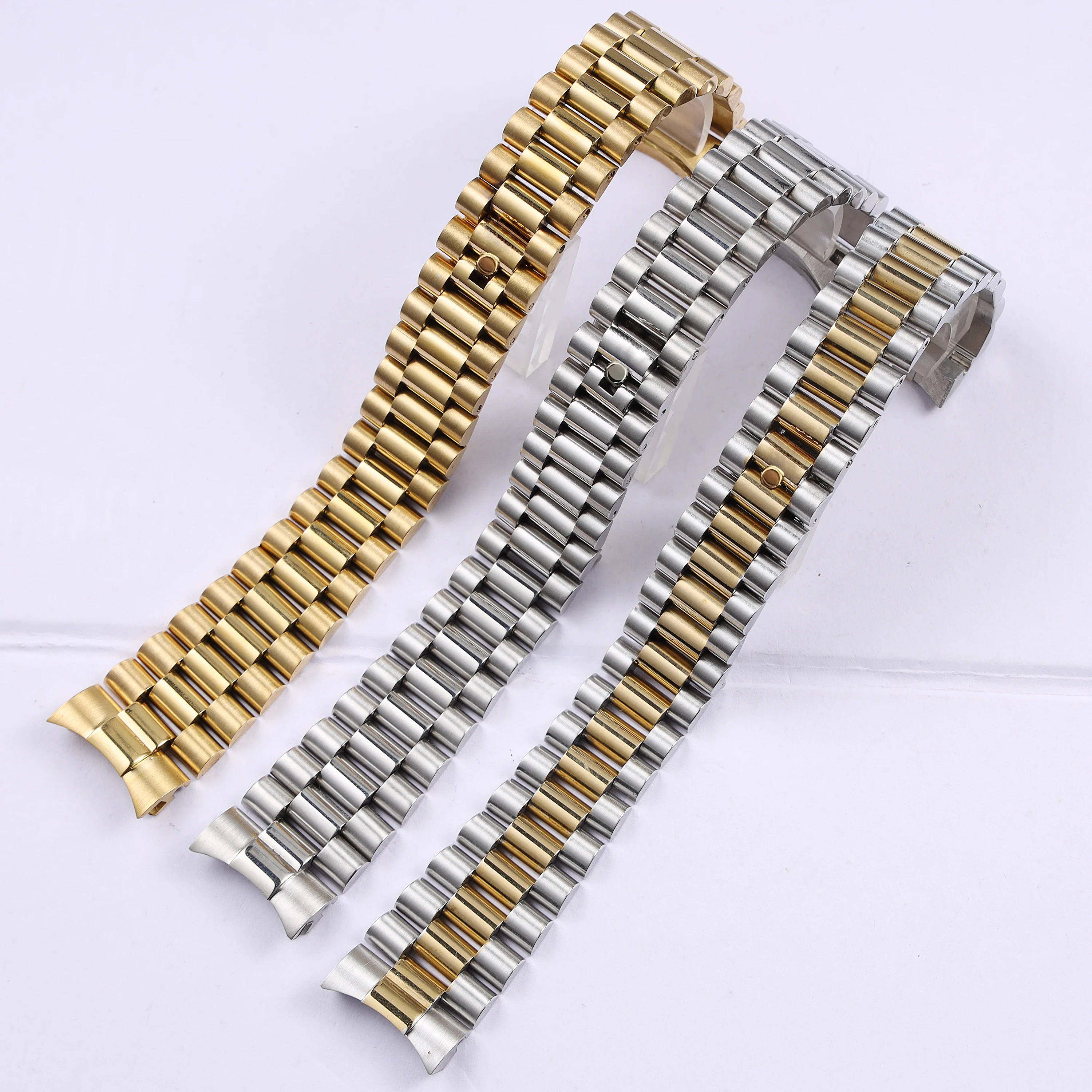 President Rolex Butterfly Clasp 20mm Solid Curved End Screw