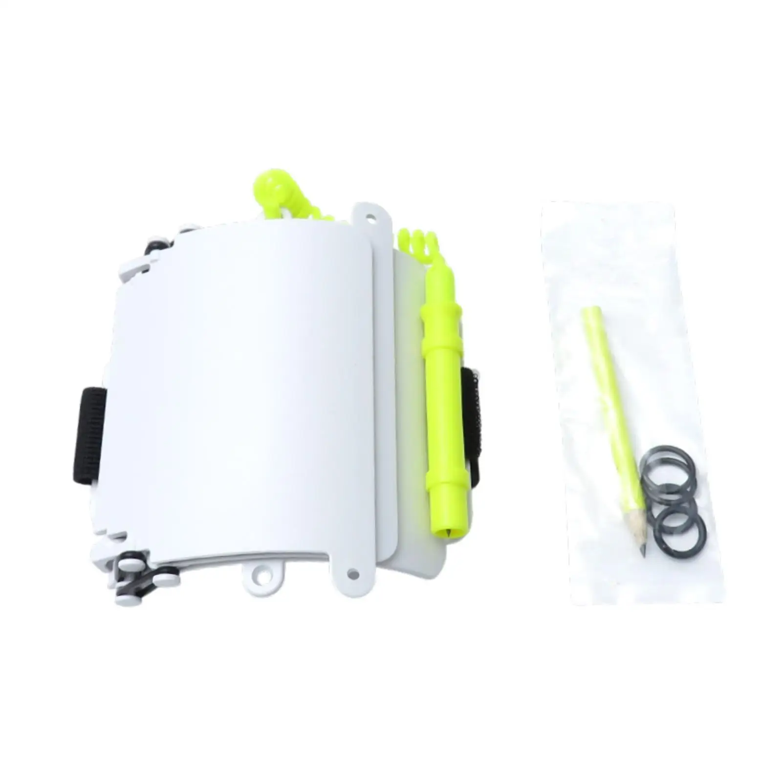 Scuba Diving Writing Slate Writing Sheets with 4 O Rings Diving Supplies Premium Notebook Dive Wrist Slate with Pencil