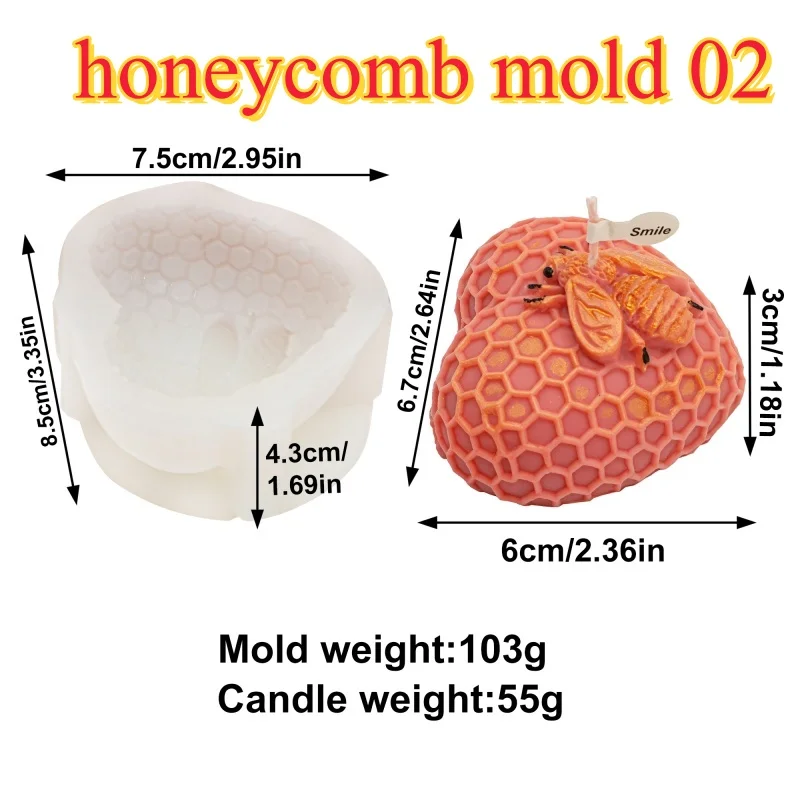 Honeycomb Beeswax Silicone Mold for Candle and Foundation Crafting