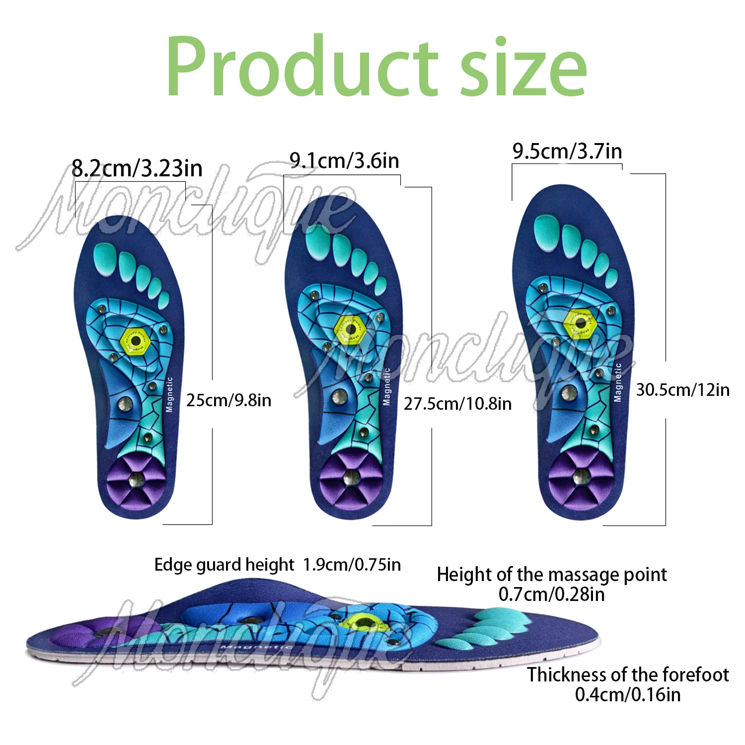 Medical Magnetic Therapy Acupressure Insoles Massage Foot Weight Loss Slimming Insole Anti-fatigue Health Care Sports Shoe Pads