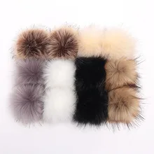 12CM Fluffy Faux Fox Fur Ball Pompom Artificial Fur Ball For Women Car Bag Garment Apparel Sewing Key Chain Fur Ball Accessories