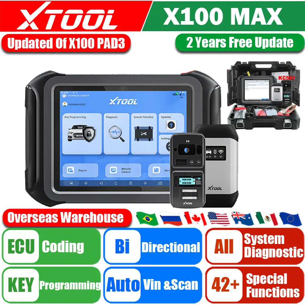 2024 Xtool X100Max Key Programmer Strumento Di Programmazione Ecu Tutti I Sistemi Scanner 42 + Servizio Con Kc501 Eeprom Aggiornato Di X100 Pad3