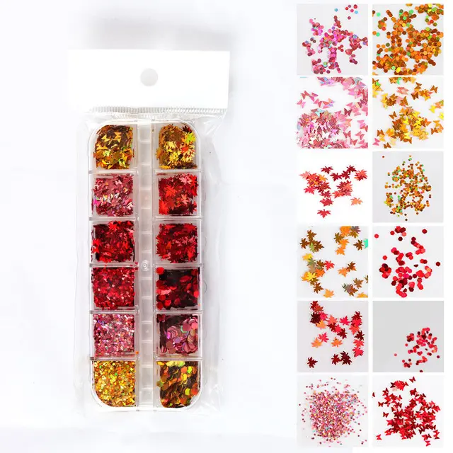 Holographic Butterfly  Heart Multi Shape  Laser Symphony Butterfly Sequins 3D Colorful Sequins Manicure  Nail Art Decoration MJLP-033