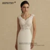 BEPEITHY Customized V Neck Mermaid Wedding Party Dress Sleeveless Court Train Vintage Boho Bridal Gown For Women Online Shopping 3
