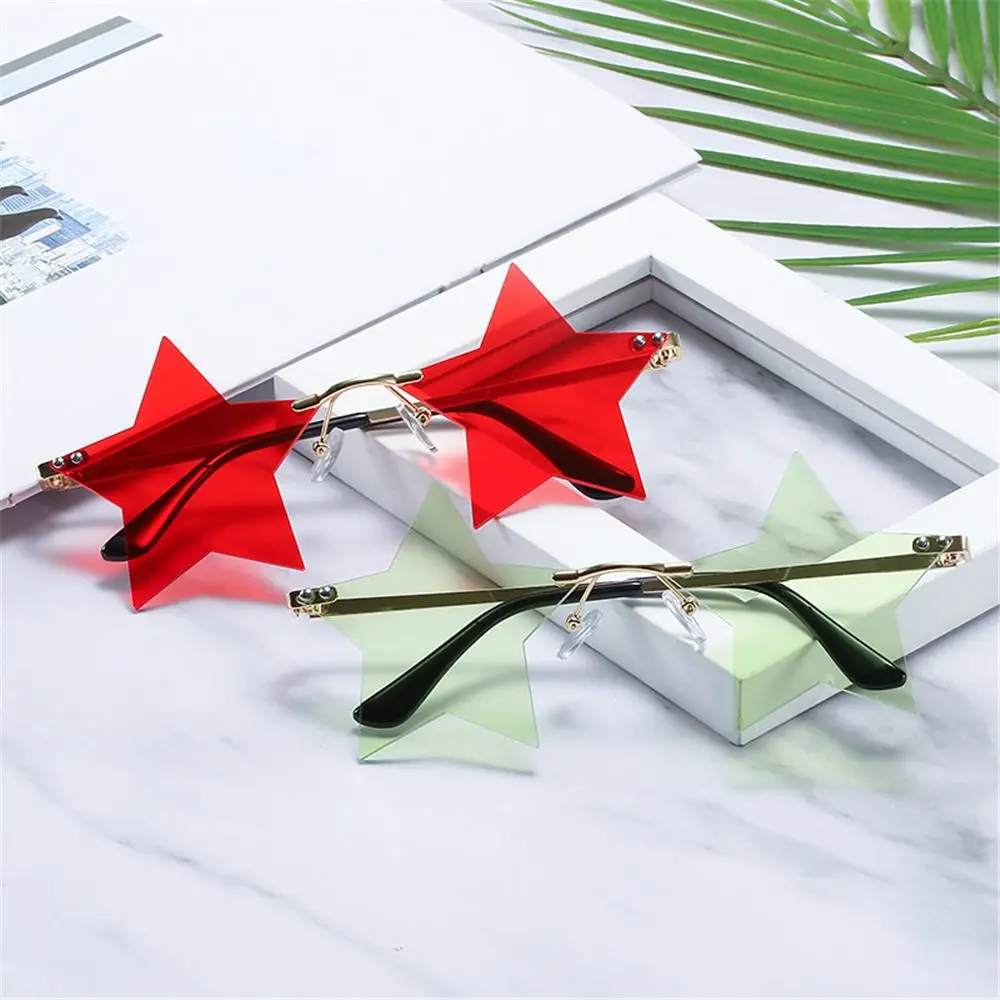Christmas Decoration Eyeglasses for Women & Men Rimless Sunglasses Sun Glasses Star Shape Party Glasses