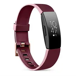 Soft TPU Strap Bracelet Wristband for Fitbit Inspire Series (Wine Red)