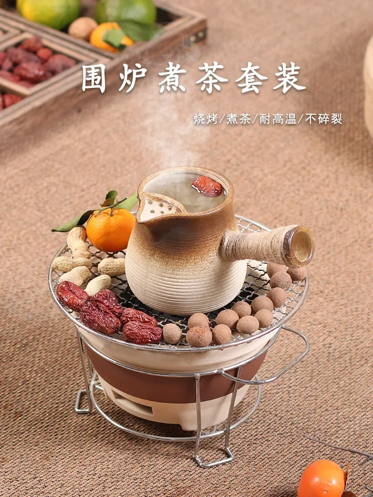 Large-capacity Dry Burning Winter Boiling Stove Tea Cooking Equipment Charcoal Pottery Tea Fire Stoves Baking Milk Teapot