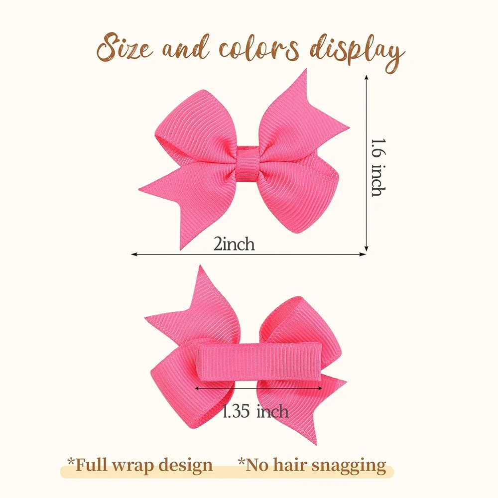 20/60 stücke Neugeborenen Baby Haar Bögen Clips Set Tiny 2,2'' Vollständig Gefüttert Bowbot Alligator Clips Mädchen Haarnadeln Haar zubehör Geschenk Set – Detail 12