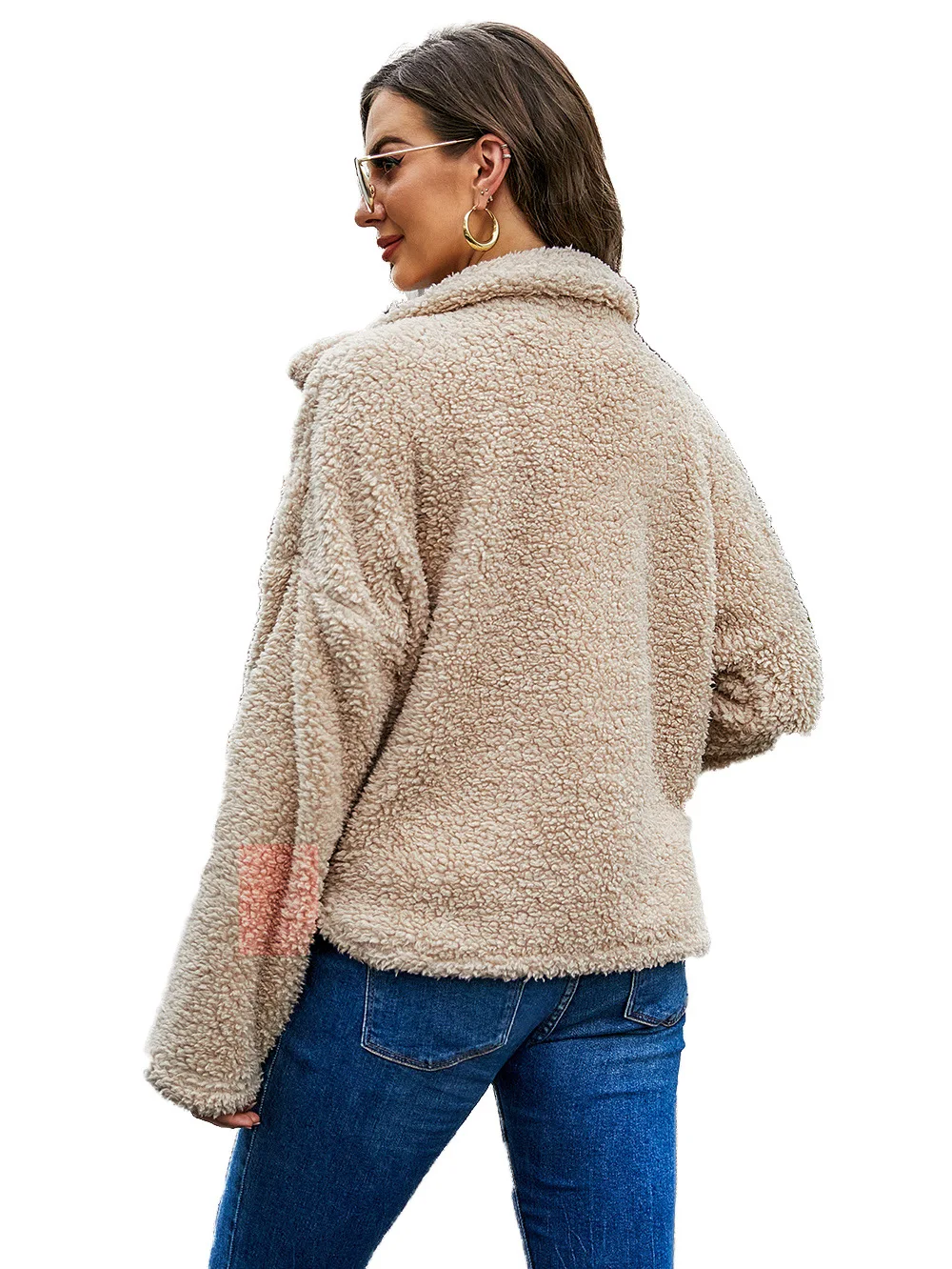 Autumn and Winter Women's 2024 Trendy Lapel Single-breasted Pockets Long-sleeved Women's Fashion Casual Loose Wool Coat Women