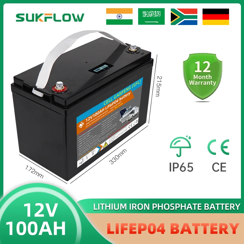 

Black Suk12V100Ah Trailer Built-In BMS Control Board LiFePO4 Electric Forklift Truck Rack Type