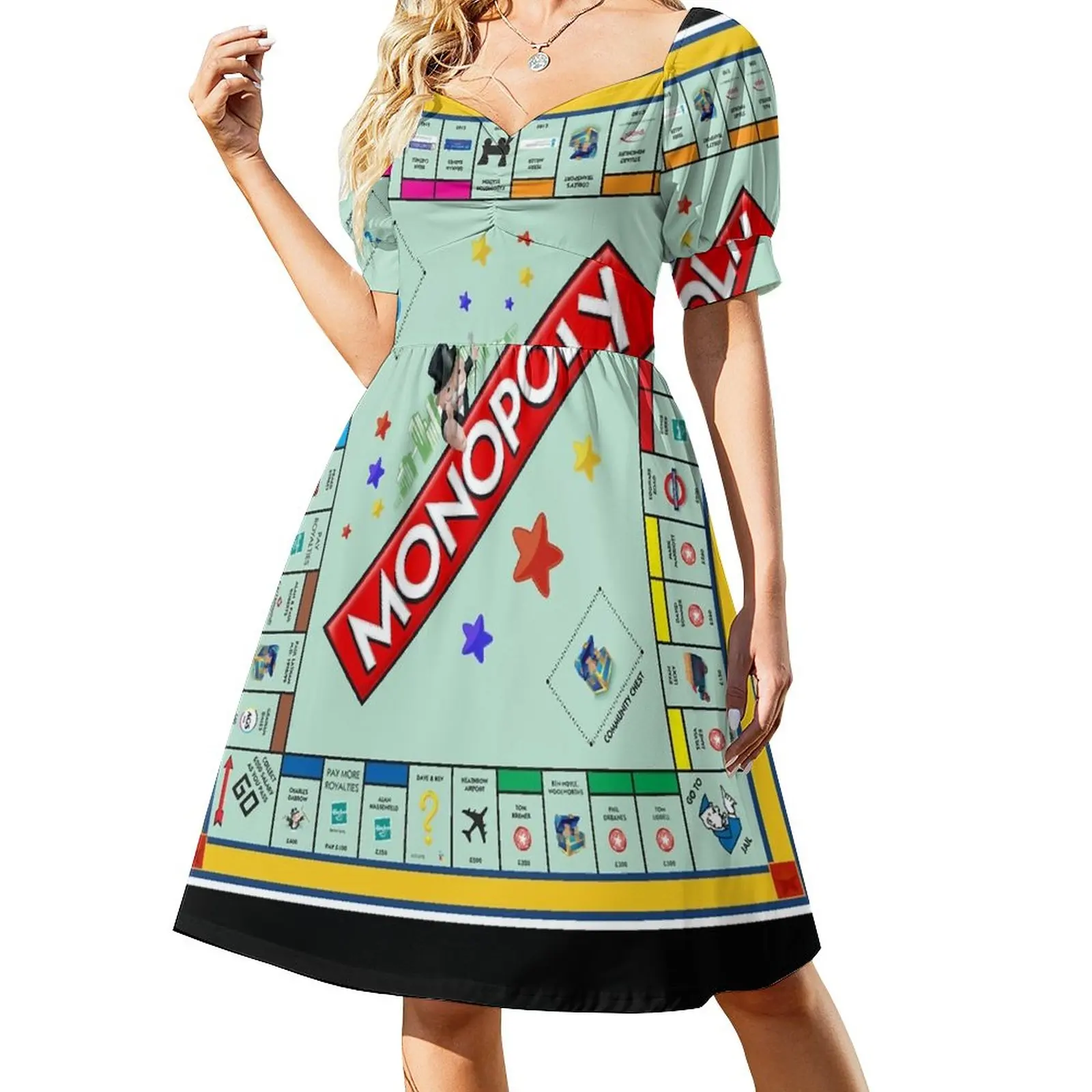 thumbnail image 1 of Vestido clásico del juego de mesa Monopoly Vestido para embarazadas Vestido para mujer Vestidos de noche para mujer Vestidos de novia para fiestas, 1 of 7