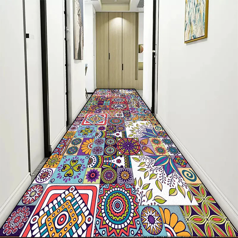 Persian Long Corridor Carpet Non-slip Hall Runner Carpets Stairway Hallway Decoration Home Floor Mats Customizable Aisle Rug 4