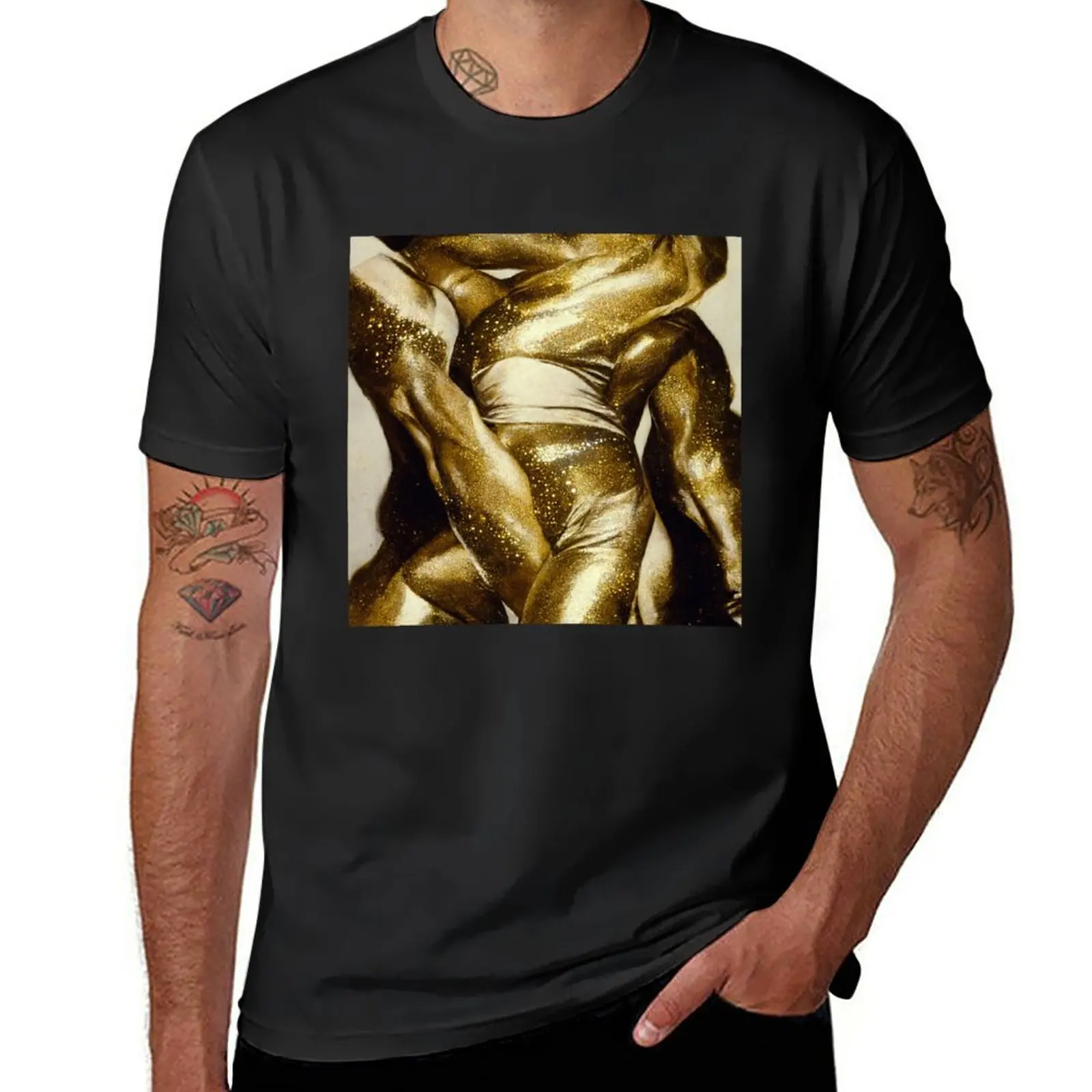New Body Arcana Gold T-Shirt Summer Top Sweat Shirt T-Shirt Da Uomo