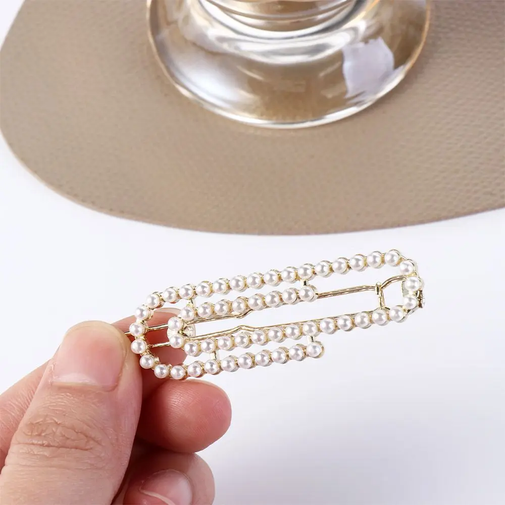 

Paper Clip Hair Clips Headwear Geometric Pearl Hair Accessories Pin Shape Hair Pins Girls