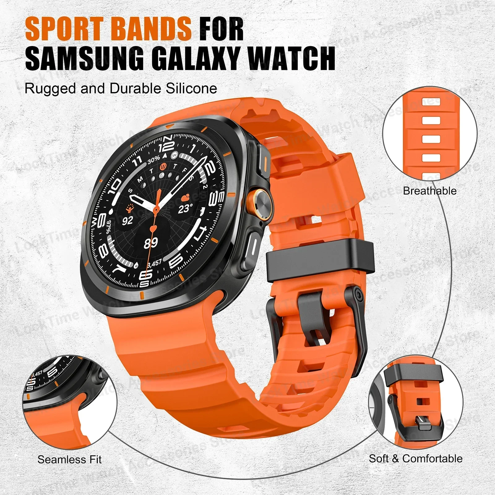 Silicone Sport Strap for Smartwatch - 47mm Bracelet Accessory